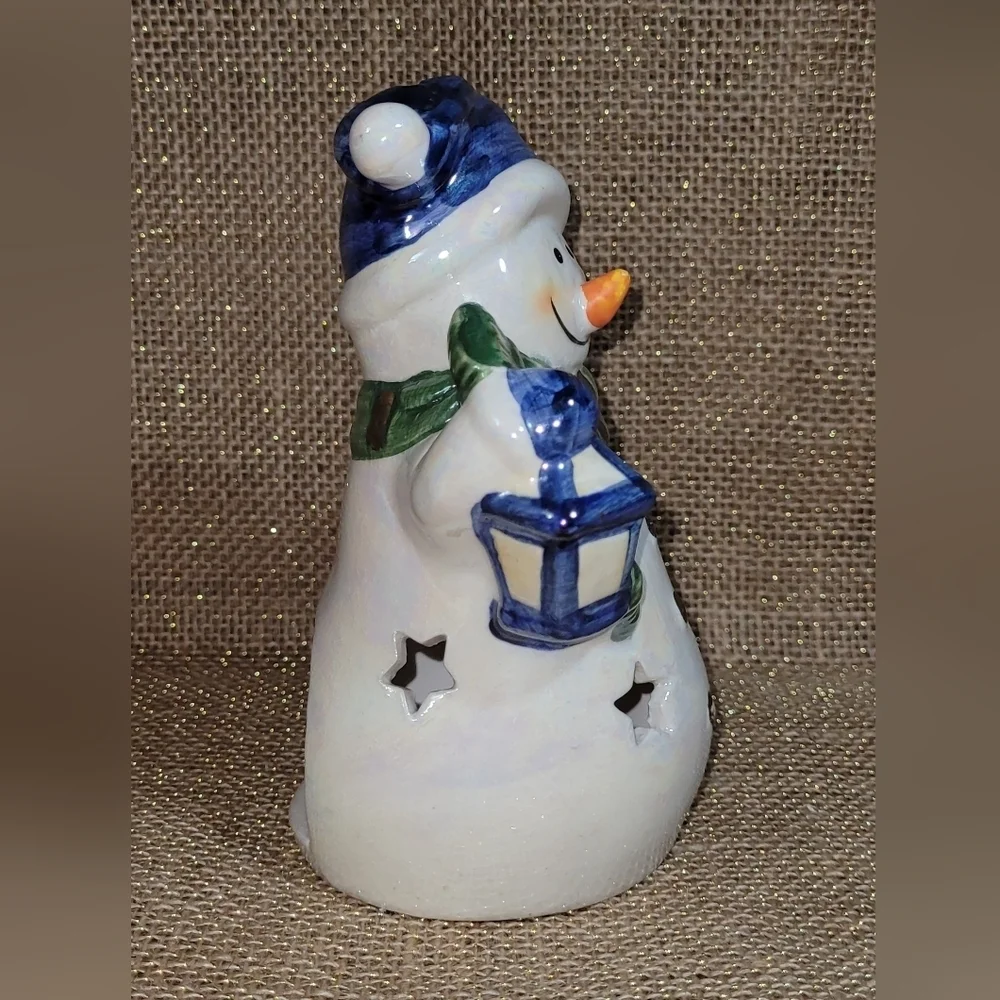 Snowman Tealight Candle Holder& Tall Latte Coffee Tea Mug Cup Christmas Gift Set